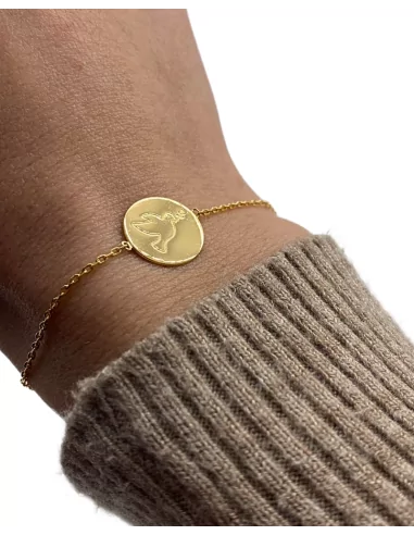 Bracelet doré avec médaille "esprit saint" plaqué or