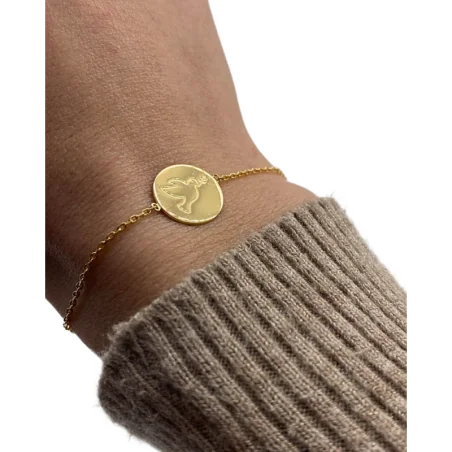 Bracelet doré avec médaille "esprit saint" plaqué or