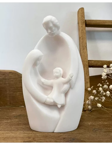 Statue moderne Sainte Famille en albatre