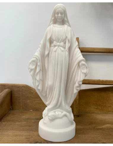 Statue Vierge miraculeuse en albâtre - 17cm