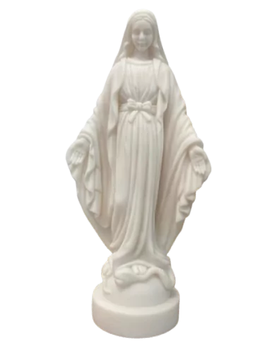 Statue Vierge miraculeuse en albâtre - 17cm