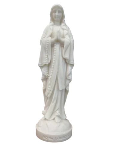 Statue Notre Dame de Lourdes en albâtre - 17cm