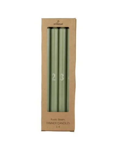 Lot de 4 bougies de Noël - 29cm - Vert