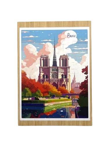 Carte simple en bambou - Notre Dame de Paris