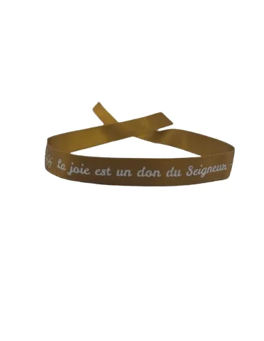 ruban couleur bronze "La joie est un don du seigneur - Pape François"