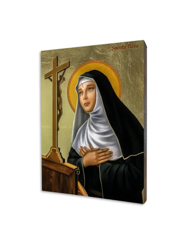 ICONE RELIGIEUSE EN FEUILLE D'OR - 10x15 - Sainte Rita