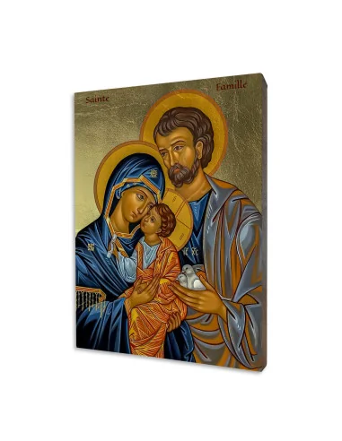 ICONE RELIGIEUSE EN FEUILLE D'OR - 10x15 - Sainte Famille