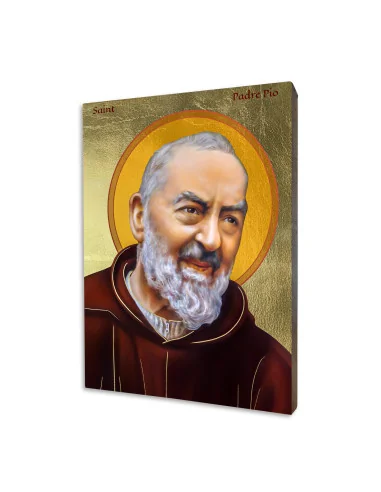 ICONE RELIGIEUSE EN FEUILLE D'OR - 10x15 - Padre Pio