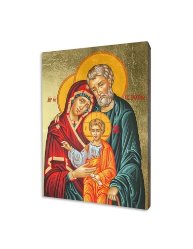 ICONE RELIGIEUSE EN FEUILLE D'OR - 10x15 - Sainte Famille à Nazareth