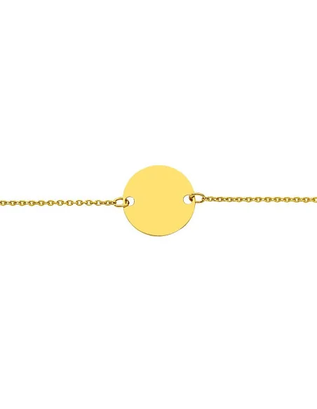 Gourmette en Or avec plaque Ronde