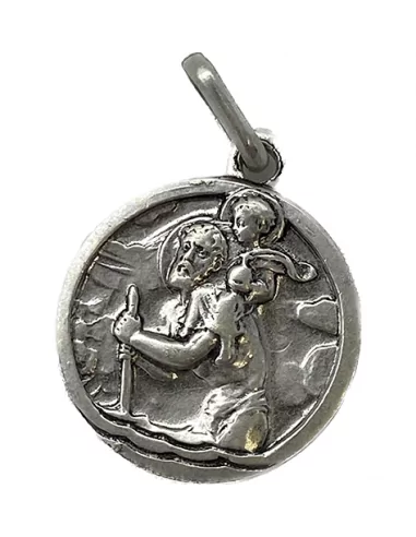 Médaille de baptême St Christophe en Argent
