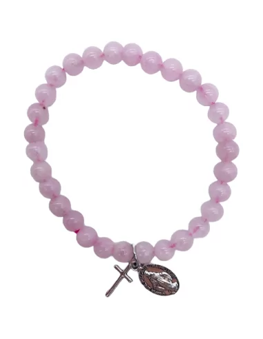 Bracelet en pierre Quartz Rose - 6mm